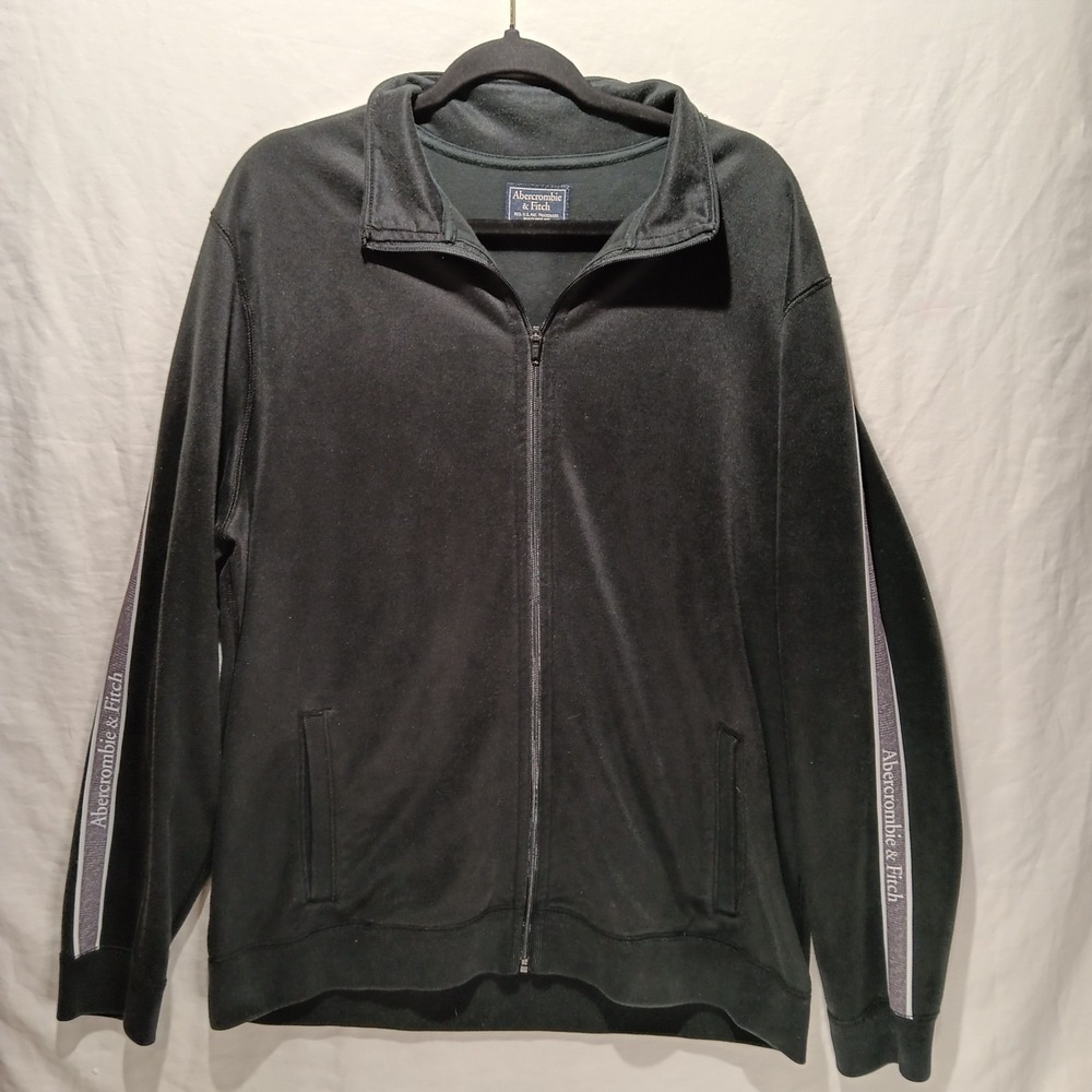Abercrombie & Fitch Full Zip Jacket. Black. Xxl.‎ Logo On Both Sleeves.